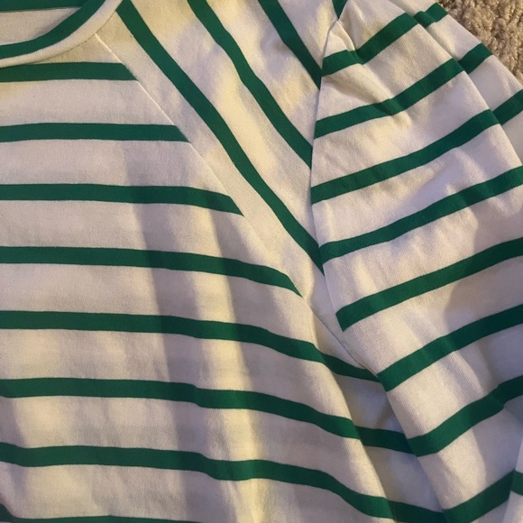 Boden Jewel Green and Ivory Stripe Sleeve Stripe Top, Women’s Size 14 - Picture 4 of 6